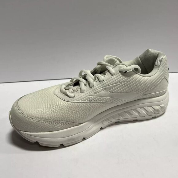 Brooks Womens Addiction Walker Walking Shoes White Leather Size 11 M